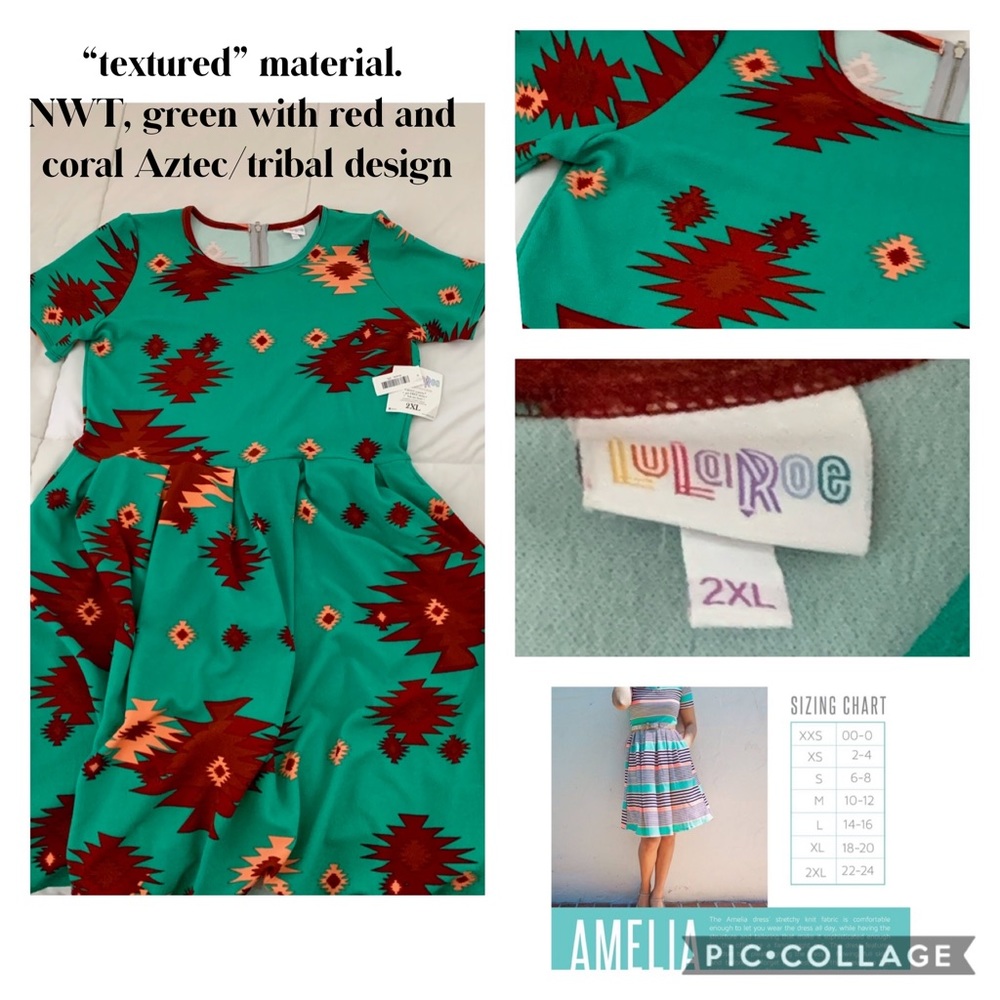 Green Tribal/Aztec Amelia Dress LLR - Lularoe